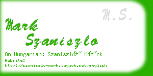 mark szaniszlo business card